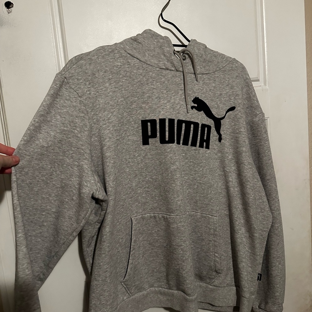 PUMA Women's Gray Hoodie with Black Logo